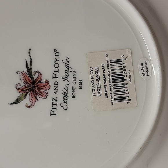 Vintage Fitz & Floyd Exotic Jungle Giraffe Salad Plate 9.25" Colorful Bone China - Picture 3 of 5
